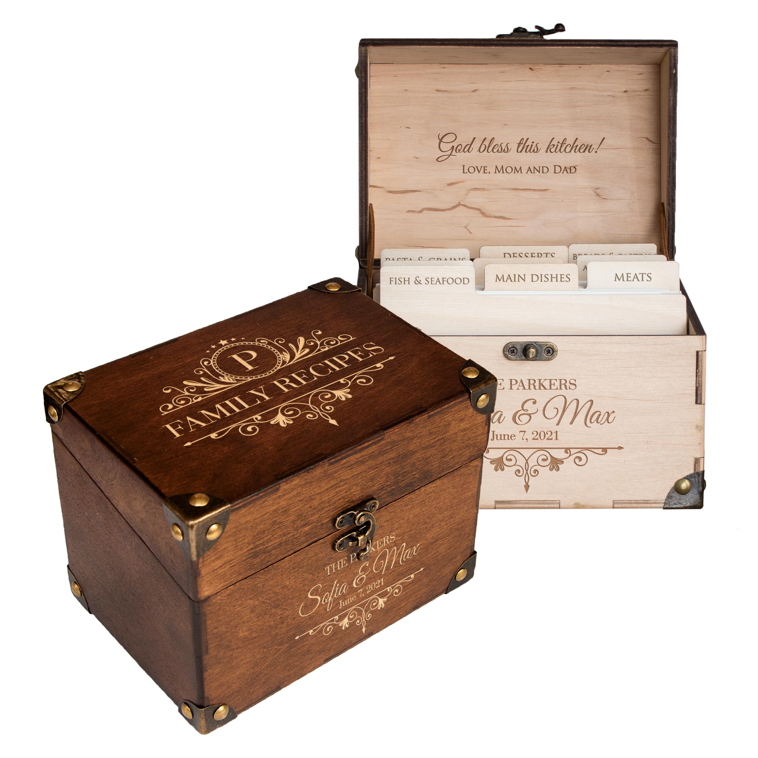 Amazon.com: WoodPresentStudio Personalized Wedding Recipe Box